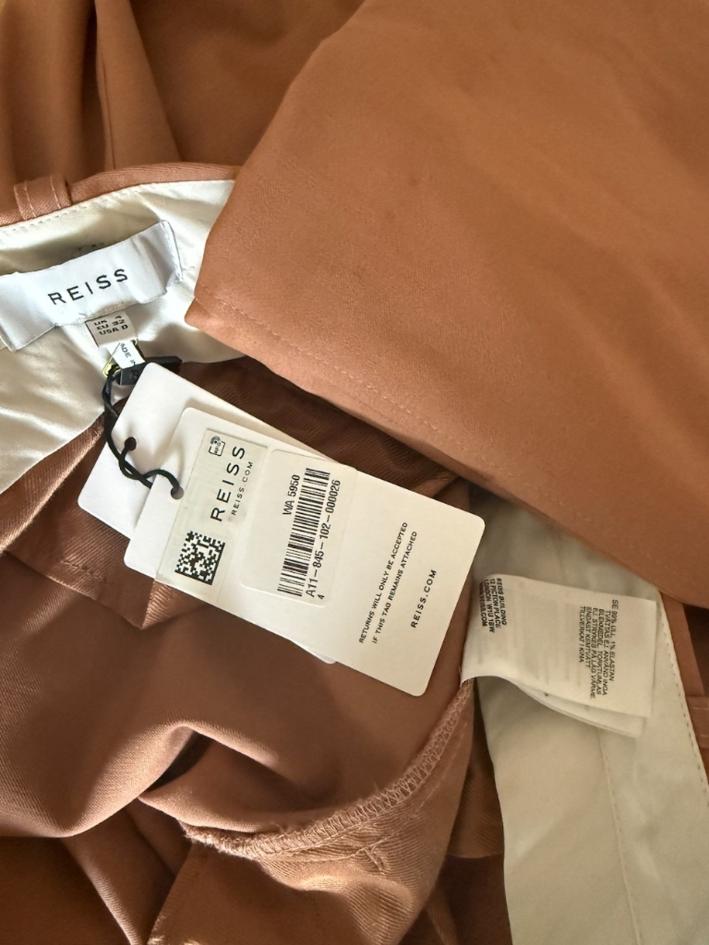 NWT REISS Stretch-Wool Luna Flair Trousers - Rose - Picture 13 of 14
